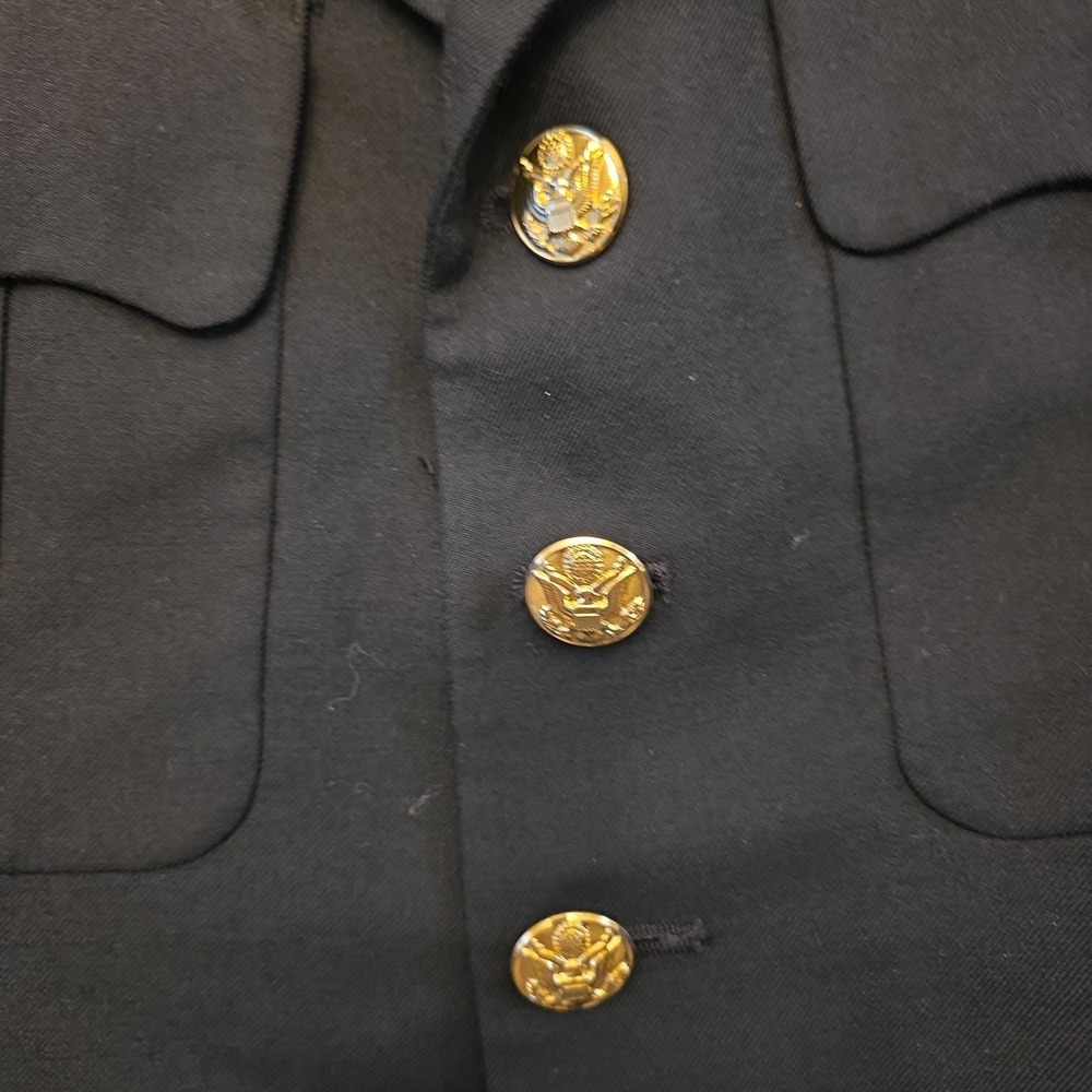 Bremen-Bowdon Suit Jacket Mens 40R Blue Polyester Wool Army Dress ROTC Uniform - Picture 3 of 16